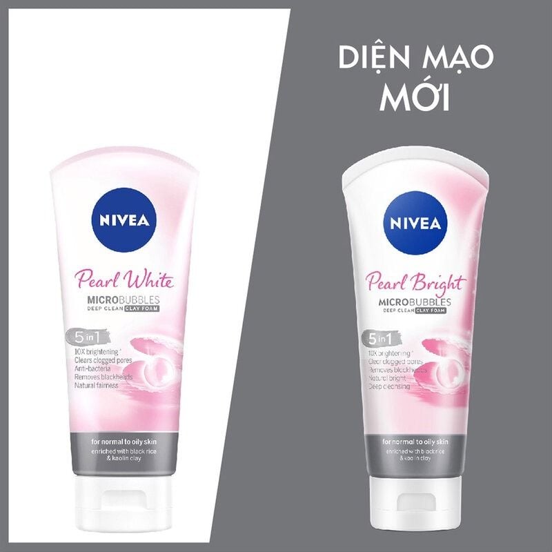 Sữa Rửa Mặt Nivea Hỗ Trợ Làm Sáng Da Pearl Bright Micro Bubbles Deep Clean Foam 100g