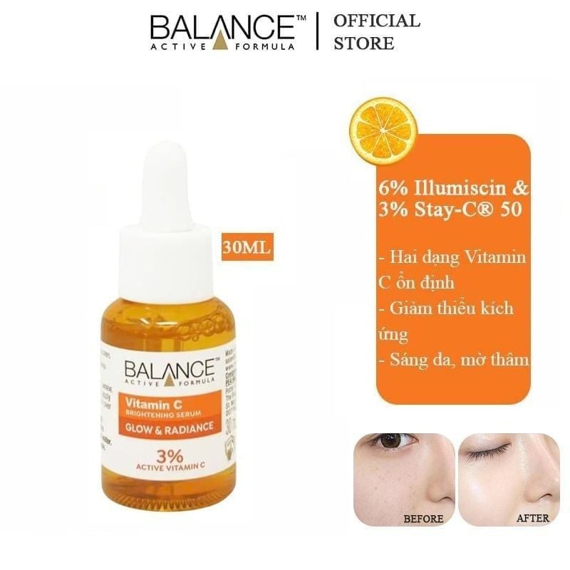 Serum Balance Active Formula Hỗ Trợ Dưỡng Sáng, Làm Đều Màu Da Balance Active Formula Vitamin C Brightening Serum 30ml