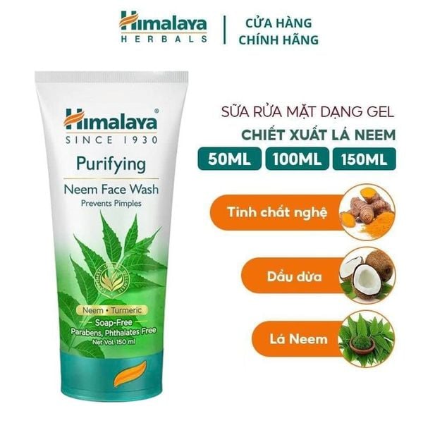  Sữa Rửa Mặt Himalaya Dạng Gel Hỗ Trợ Giảm Mụn Chiết Xuất Lá Neem Purifying Neem Face Wash 