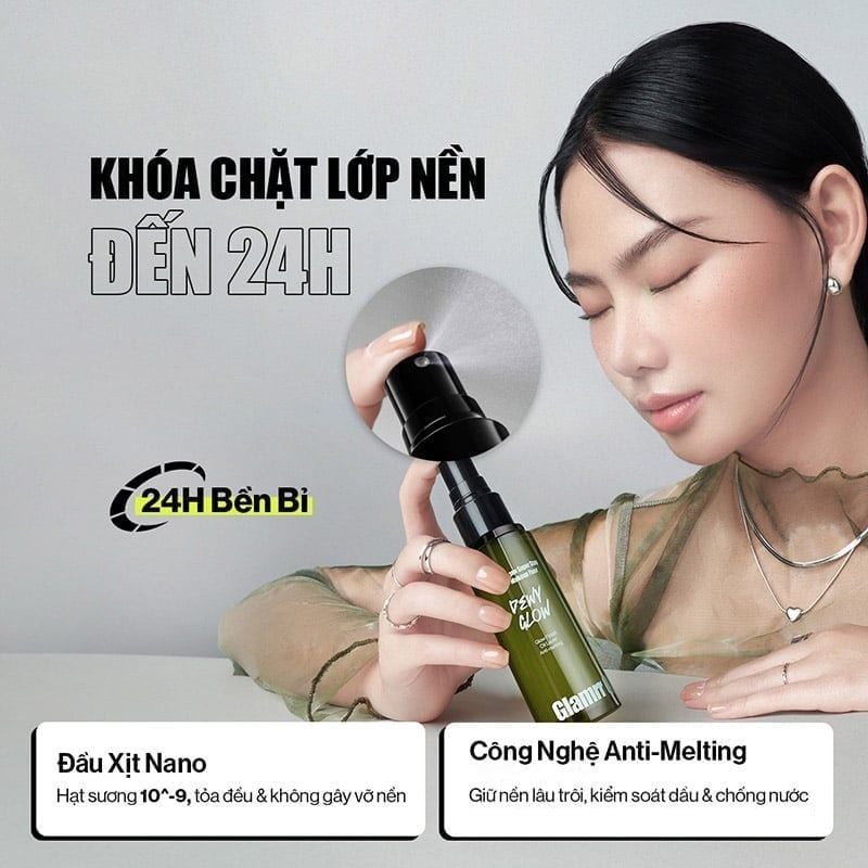 Xịt Khóa Nền Glamrr Q Cố Định Trang Điểm Thuần Chay Cho Da Nhạy Cảm Vegan Super Makeup Fixer