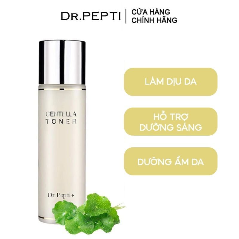Nước Hoa Hồng Dr.Pepti+ Rau Má Làm Dịu, Dưỡng Sáng Da Centella Toner 180ml