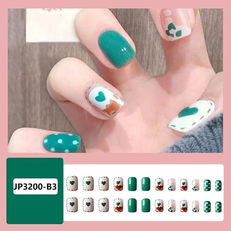 [NHẬP KHẨU] Hộp 24 Móng Tay Giả Siêu Bền Nhiều Họa Tiết Xinh Xắn TOOLA Nail Box (Kèm Keo, Dán Móng Tiện Dụng)