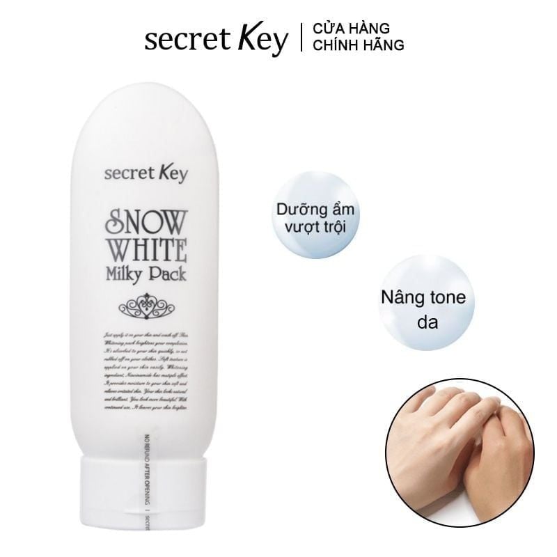 Kem Ủ Trắng Da Secret Key Dành Cho Mặt Và Cơ Thể Snow White Milky Pack 200g