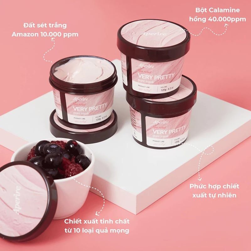 Mặt Nạ Đất Sét Cải Thiện Lỗ Chân Lông, Kiểm Soát Dầu, Làm Dịu Da Aperire Spa Relief Pore Mask 120g