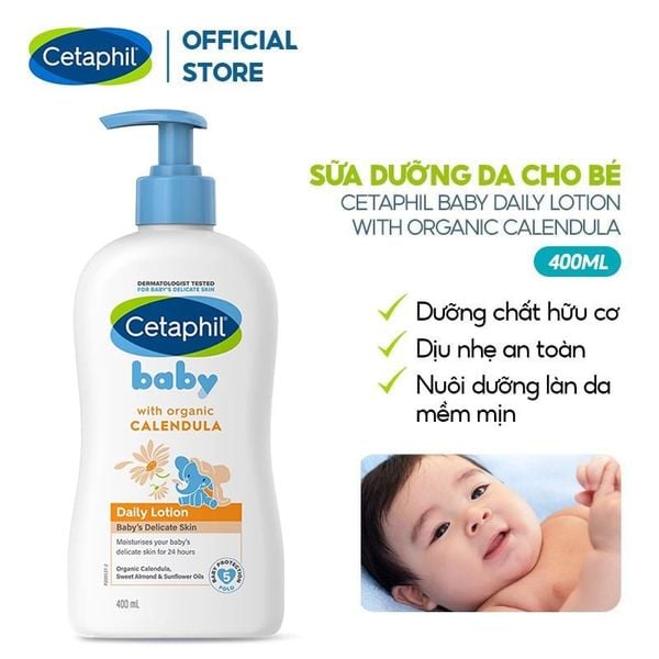  Sữa Dưỡng Da Trẻ Em Cetaphil Baby Daily Lotion With Organic Calendula 400ml 