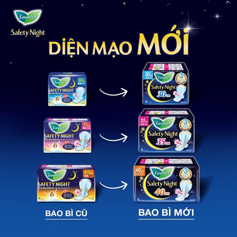 Băng Vệ Sinh Laurier Ban Đêm Siêu Nhiều 40cm Safety Night - 8 Miếng (Che tên sản phẩm khi giao hàng)