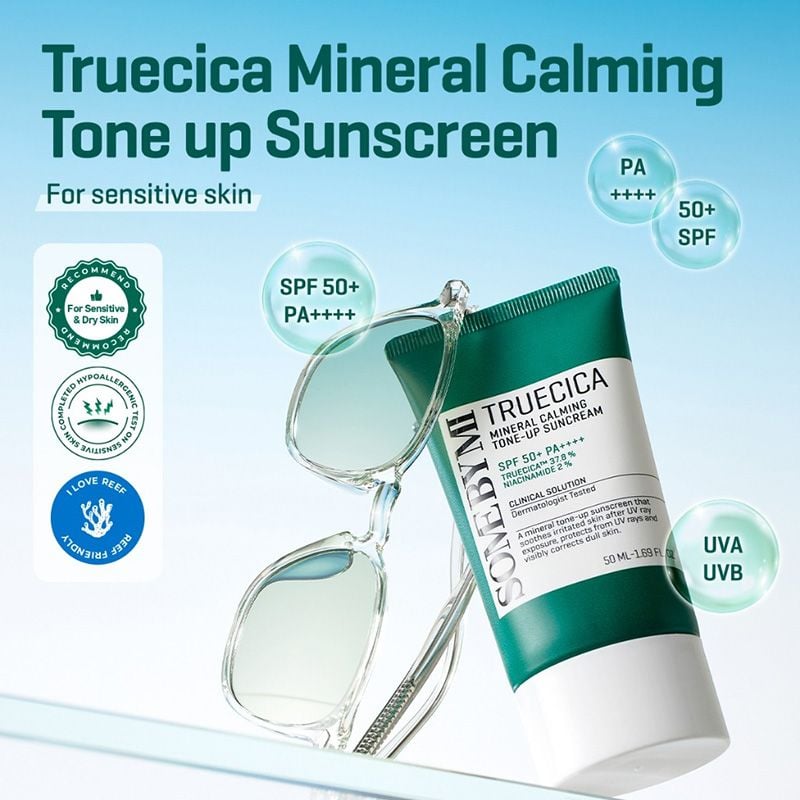 Kem Chống Nắng Some By Mi Dành Cho Da Mụn Truecica Mineral Calming Tone-up Suncream SPF50+ PA++++ 50ml