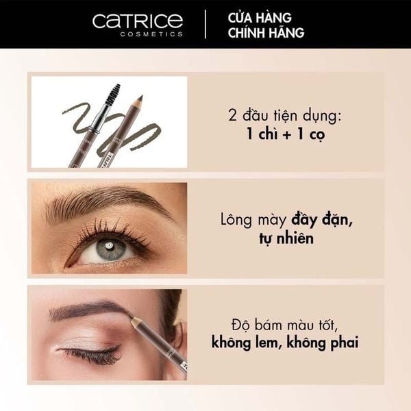 Chì Kẻ Mày 2 Đầu Catrice Lâu Trôi Eye Brow Stylist 1.4g 
