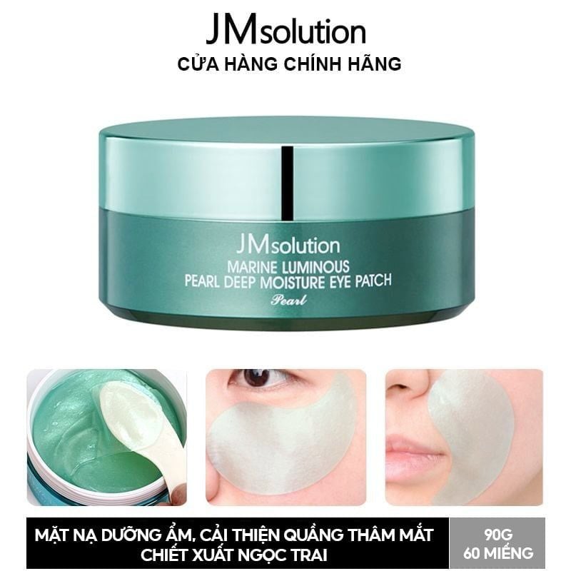[60 Miếng] Mặt Nạ JMsolution Dưỡng Ẩm Sâu, Giảm Thâm Quầng Mắt Và Cải Thiện Nếp Nhăn Với Chiết Xuất Từ Ngọc Trai Marine Luminous Pearl Deep Moisture Eye Patch 90g