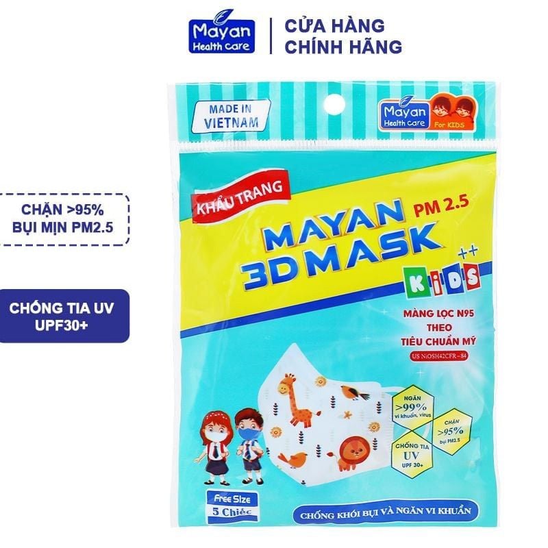 Khẩu Trang Đa Năng Cho Trẻ Em Mayan PM 2.5 3D Mask Kids++