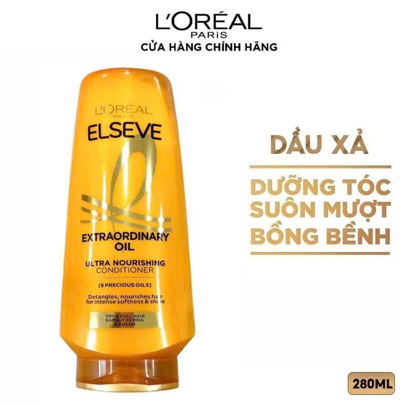 Dầu Xả Giúp Tóc Suôn Mượt Chiết Xuất Tinh Dầu Hoa L'oreal Elseve Extraordinary Oil Ultra Nourishing Conditioner 280ml