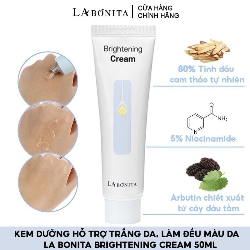 Kem Dưỡng La Bonita Hỗ Trợ Trắng Da Và Đều Màu Da Brightening Cream 50ml