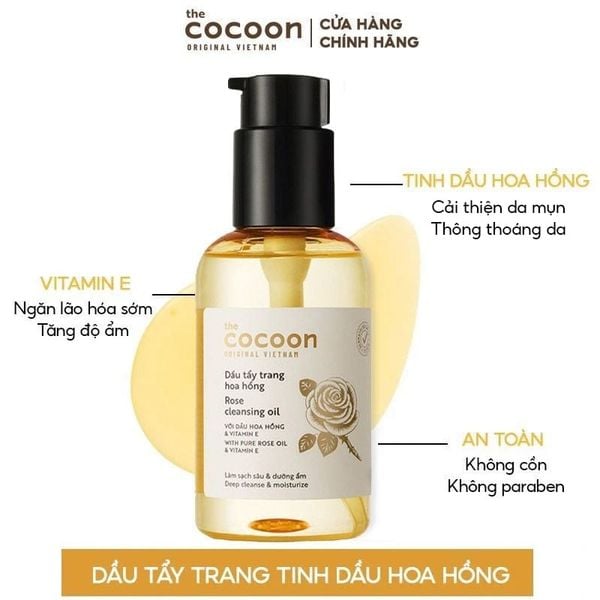  Dầu Tẩy Trang Cocoon Tinh Dầu Hoa Hồng Chưng Cất Rose Cleansing Oil 