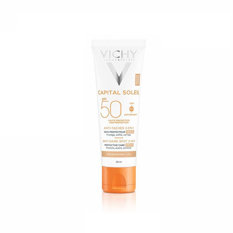 Kem Chống Nắng Vichy Hỗ Trợ Giảm Sạm Da, Giảm Thâm Nám Capital Soleil Anti-Dark Spot 3-In-1 SPF50+ 50ml