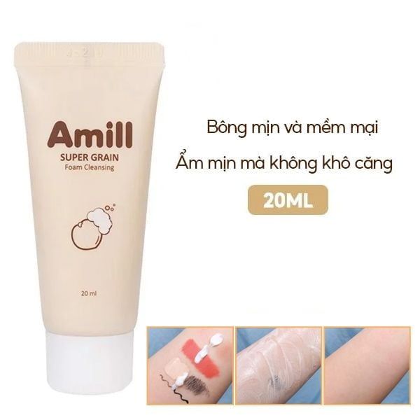 Sữa Rửa Mặt Amill Chiết Xuất Ngũ Cốc Dịu Nhẹ Với Da Super Grain Foam Cleansing 20ml
