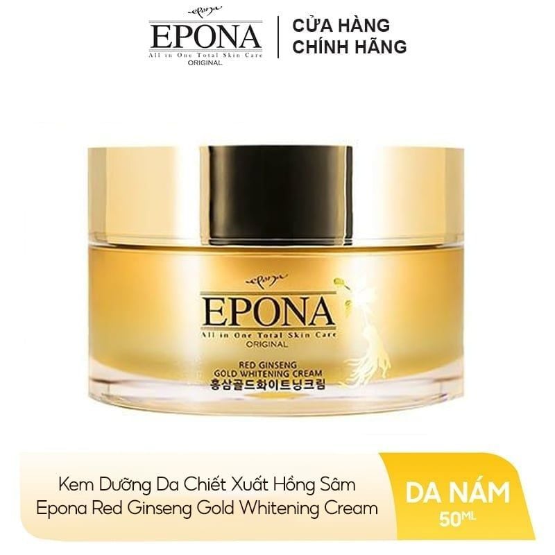 Kem Dưỡng Da Epona Chiết Xuất Hồng Sâm Red Ginseng Gold Whitening Cream 50ml
