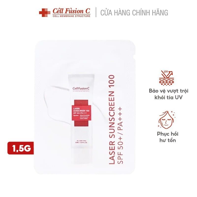[Sample 1.5g] Kem Chống Nắng Cell Fusion C Ngăn Ngừa Lão Hóa Laser Sunscreen 100