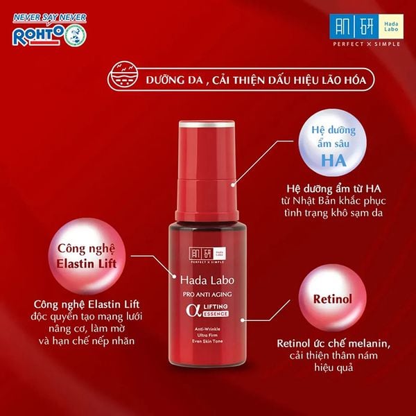 Tinh Chất Dưỡng Hada Labo Hỗ Trợ Giảm Lão Hóa Da Pro Anti Aging Lifting Essence 30g 