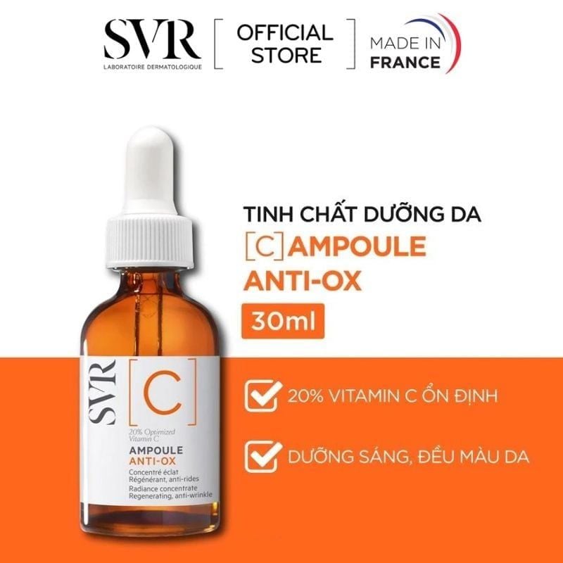 Serum SVR Hỗ Trợ Dưỡng Sáng Da SVR C Ampoule Anti-Ox