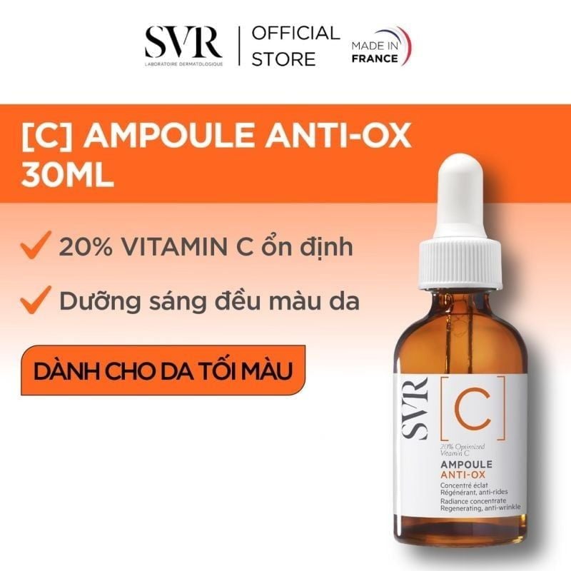 Serum SVR Hỗ Trợ Dưỡng Sáng Da SVR C Ampoule Anti-Ox