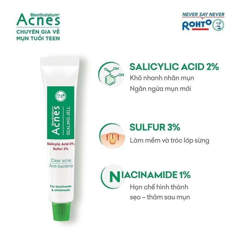 Gel Giảm Mụn Acnes Hỗ Trợ Giảm Mụn Đầu Đen Và Đầu Trắng Sealing Jell 18g