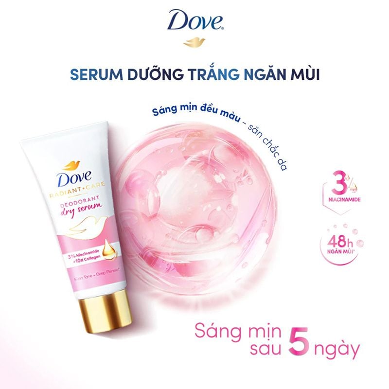 Kem Khử Mùi Tinh Chất Serum Sáng Mịn Dove Deodorant Dry Serum Collagen 40ml