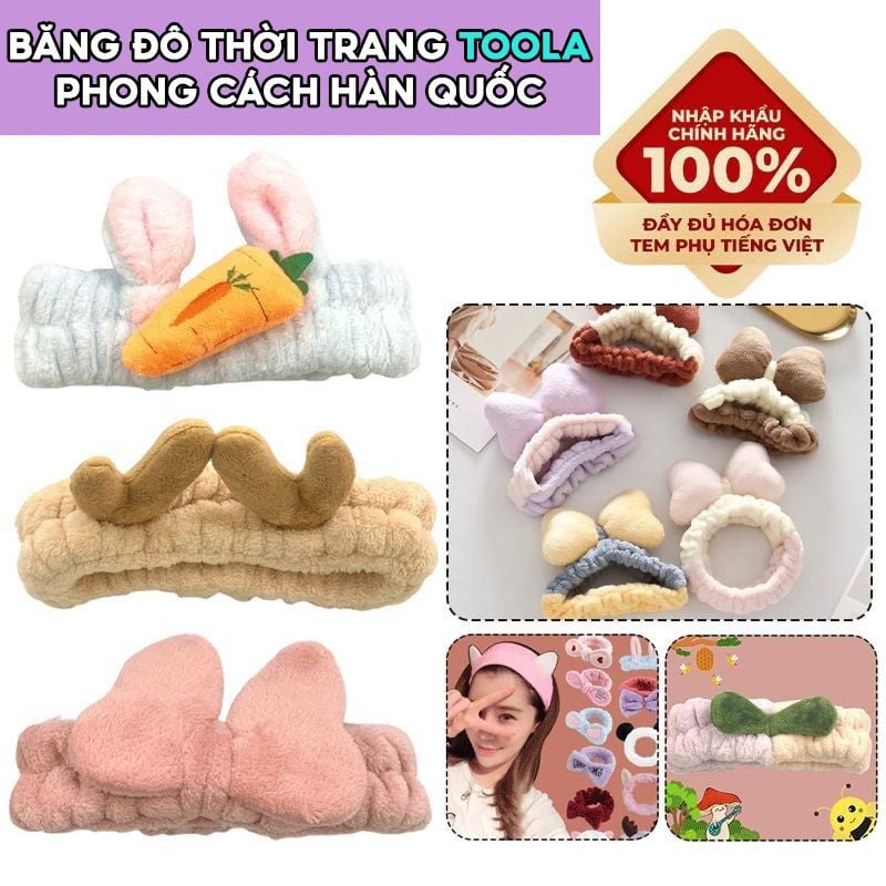 [NHẬP KHẨU] Băng Đô Thời Trang Họa Tiết Xinh Xắn Phong Cách Hàn Quốc TOOLA Hair Holder Headband
