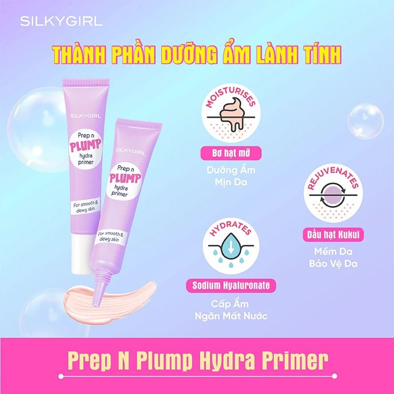 Kem Lót Silkygirl Dưỡng Ẩm Prep N Plump Hydra Primer 15ml