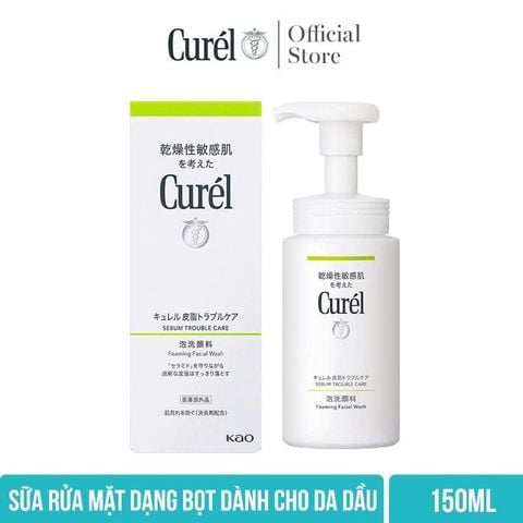 Sữa Rửa Mặt Curél Dạng Bọt Dành Cho Da Dầu Sebum Trouble Care Foaming Facial Wash 150ml
