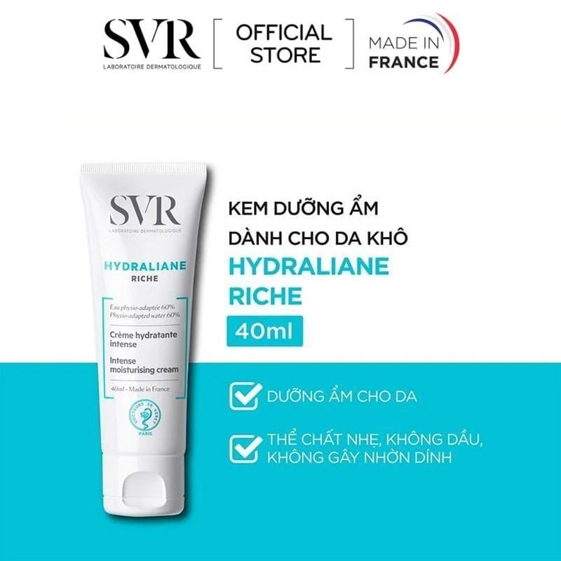 Kem Dưỡng Ẩm SVR Cho Da Khô Đến Rất Khô Dành Cho Mặt Và Cổ Hydraliane Riche 40ml