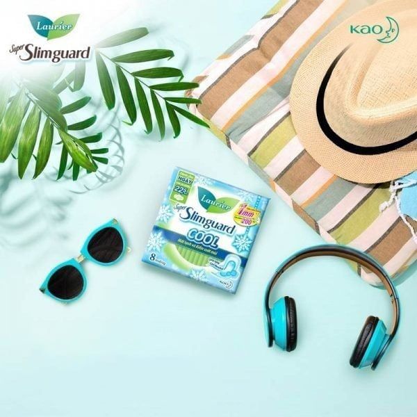 [Tặng Kèm 4 Miếng] Băng Vệ Sinh Laurier Siêu Mỏng Có Cánh Mát Lạnh Super Slimguard Cool 22.5cm - 16 Miếng (Che tên sản phẩm khi giao hàng)