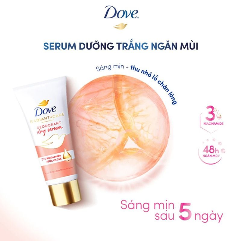 Kem Khử Mùi Tinh Chất Serum Sáng Mịn Dove Deodorant Dry Serum Collagen 40ml