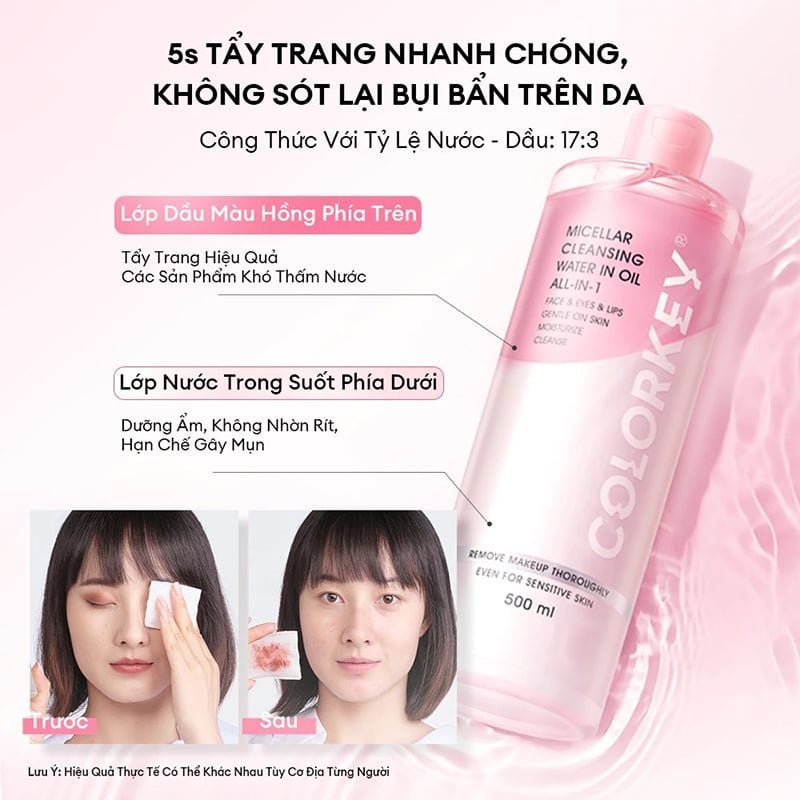 Nước Tẩy Trang 2 Lớp Colorkey Micellar Cleansing Water In Oil All-In-1
