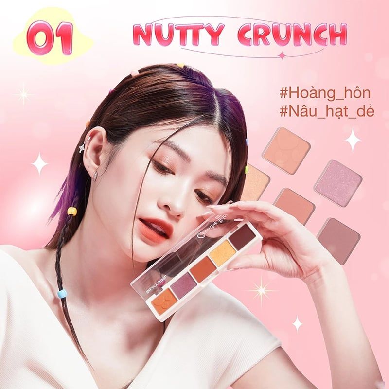 Bảng Phấn Mắt 5 Ô Màu Silkygirl Crunchy-Licious Shadow Bar 10g