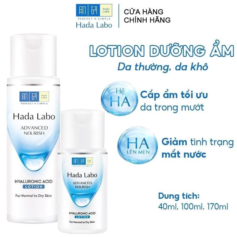 Nước Hoa Hồng Hada Labo Dưỡng Ẩm Dành Cho Da Khô & Da Thường Advanced Nourish Hyaluron Lotion