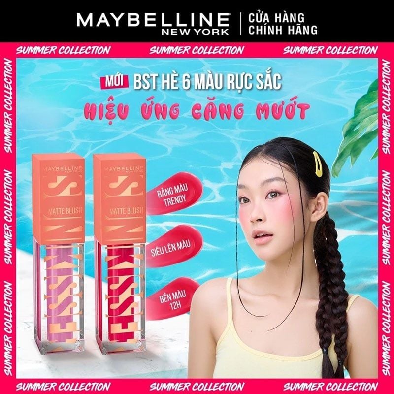 Má Hồng Kem Căng Mọng, Bền Màu Maybelline Sunkisser Blush 4.7ml