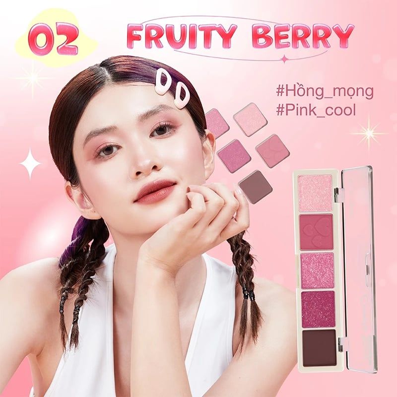 Bảng Phấn Mắt 5 Ô Màu Silkygirl Crunchy-Licious Shadow Bar 10g