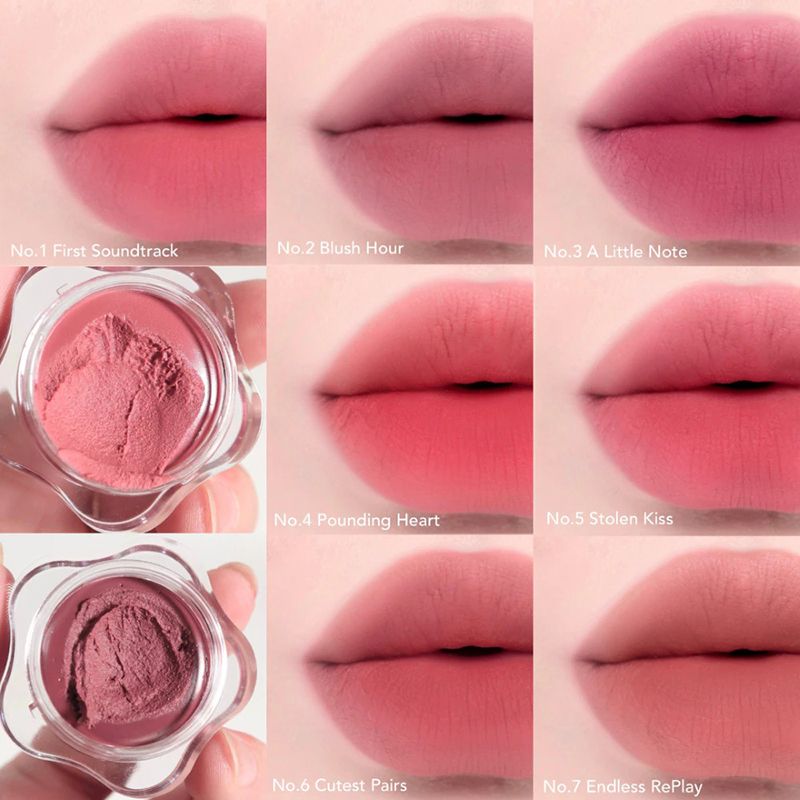 Son Kem Bùn Kiêm Má Hồng Mờ Lì Thuần Chay Dearmay Pure Falling Mood Lip Pot 6.5g