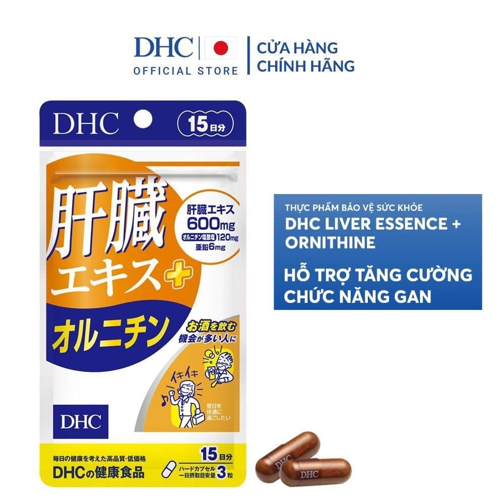 [GÓI 90 VIÊN/30 NGÀY] Viên Uống DHC Hỗ Trợ Tăng Cường Chức Năng Gan & Cải Thiện Da Mụn Liver Essence + Ornithine
