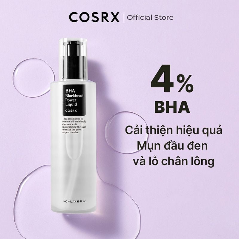 Tẩy Tế Bào Chết Hóa Học Cosrx Hỗ Trợ Giảm Đầu Đen, Mụn Ẩn, Lỗ Chân Lông To BHA Blackhead Power Liquid 50ml