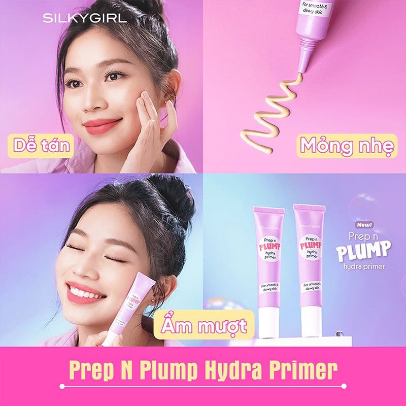 Kem Lót Silkygirl Dưỡng Ẩm Prep N Plump Hydra Primer 15ml