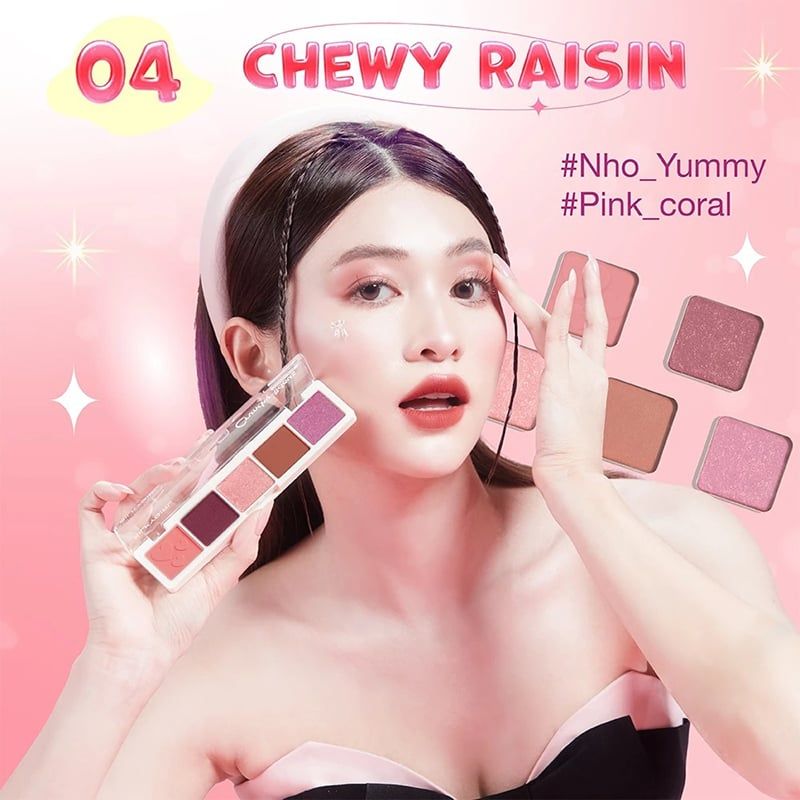 Bảng Phấn Mắt 5 Ô Màu Silkygirl Crunchy-Licious Shadow Bar 10g
