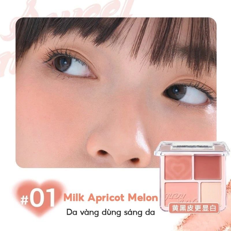 Bảng Phấn Má Hồng, Bắt Sáng 4 Ô Tông Lì Đa Năng Judydoll Blush&Highlight Palette 9g