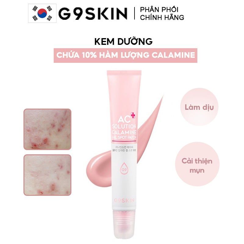 Kem Dưỡng G9Skin Cải Thiện Mụn, Làm Dịu Nốt Mụn AC Solution Calamine Gel Spot Patch 20g