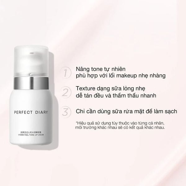  Kem Dưỡng Ẩm Perfect Diary Nâng Tone, Mỏng Nhẹ Hydra Feel Tone-Up Cream 40g 