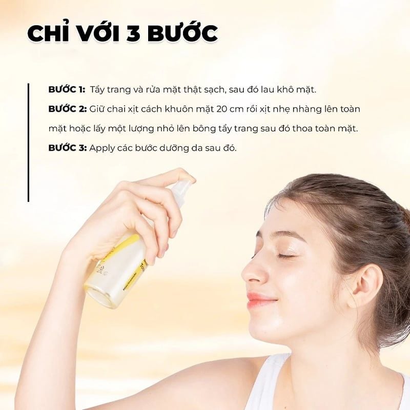 Nước Hoa Hồng Dạng Xịt Hỗ Trợ Dưỡng Sáng, Căng Bóng Da Tiam Vita B3 Mist Toner 200ml
