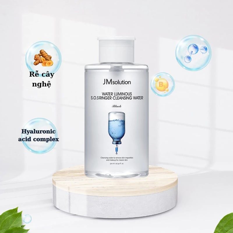 Nước Tẩy Trang Jmsolution Loại Bỏ Bụi Bẩn, Cấp Ẩm Water Luminous SOS Ringer Cleansing Water Black