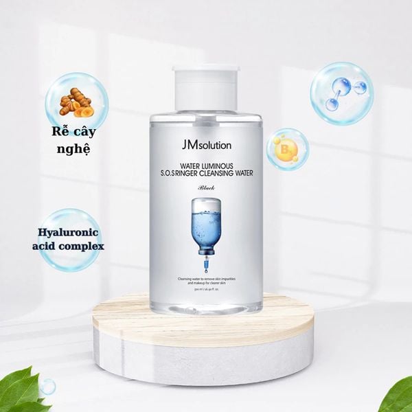  Nước Tẩy Trang Jmsolution Loại Bỏ Bụi Bẩn, Cấp Ẩm Water Luminous SOS Ringer Cleansing Water Black 