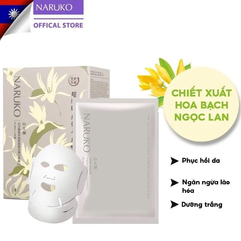 Mặt Nạ Naruko Hỗ Trợ Dưỡng Sáng, Săn Chắc Da Chiết Xuất Hoa Bạch Ngọc Lan Taiwan Magnolia Brightening And Firming Mask EX