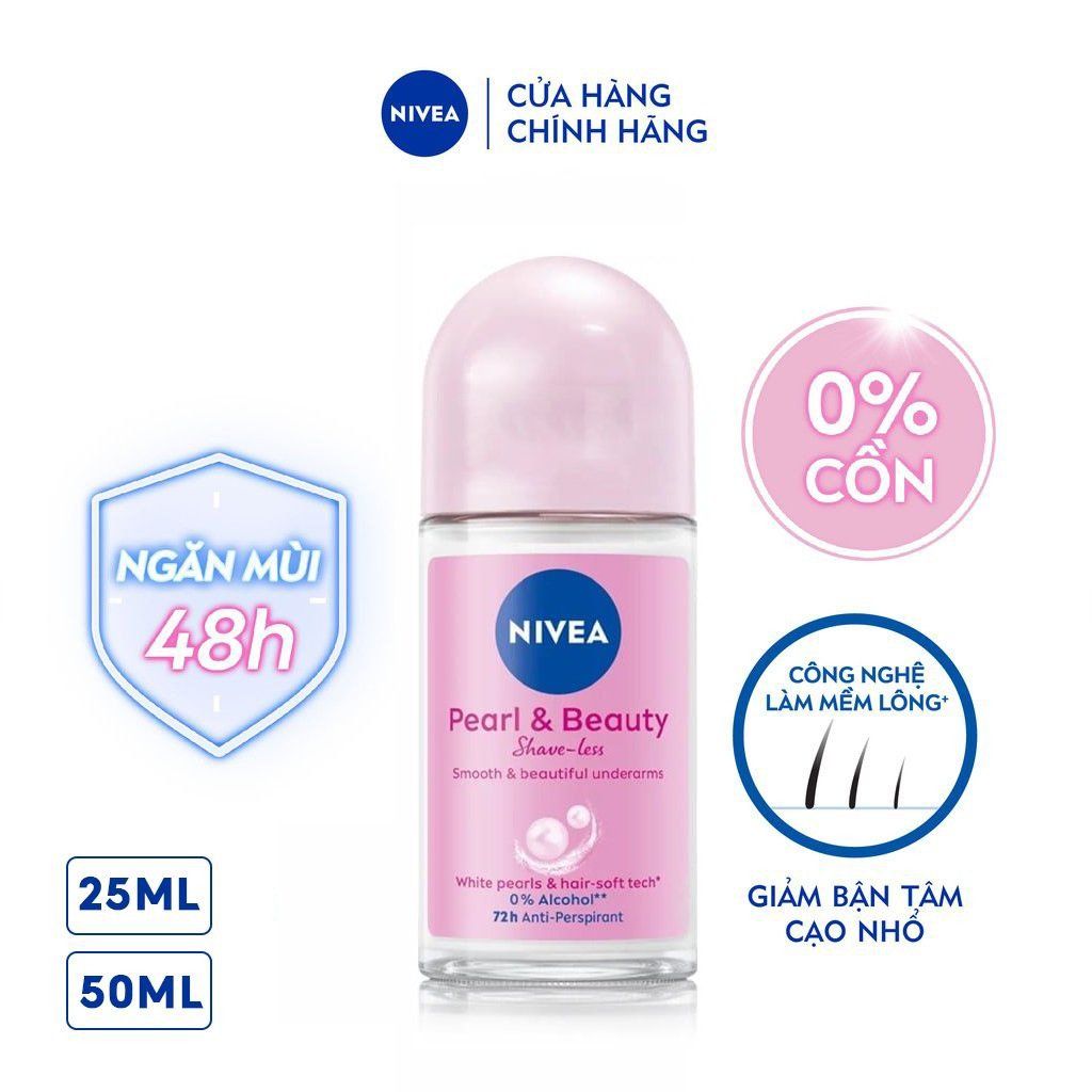 Lăn Ngăn Mùi Ngọc Trai Quyến Rũ Nivea Anti-Perspirant Pearl & Beauty Roll On Shaveless